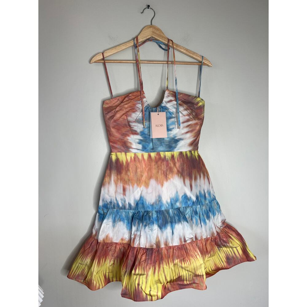 NWT Alexis Naim Dyed Halter-Neckline Open Back Minidress Desert Indigo Size: XS - Picture 2 of 10